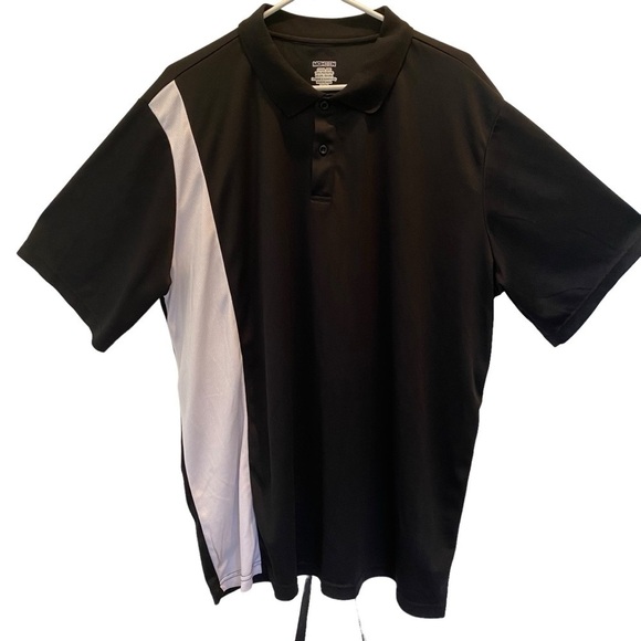 MOHEEN Big Men 2XL Cool Dri Performance Polo Golf short sleeve shirt black white - Picture 2 of 5